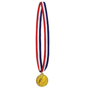 Football Medal with Ribbon - Bulk 12 Pack