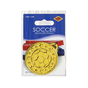 Bulk Soccer Medal with Ribbon (Case of 12) by Beistle