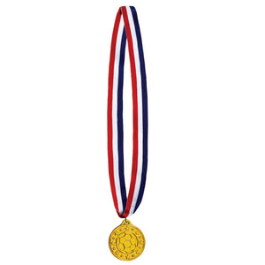 Soccer Medal with Ribbon - Bulk 12 Pack