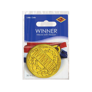 Bulk Winner Medal with Ribbon (Case of 12) by Beistle