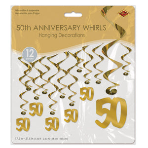 Bulk 50th Anniversary Whirls (Case of 72) by Beistle