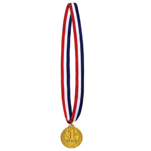 1st Place Medal with Ribbon - Bulk 12 Pack