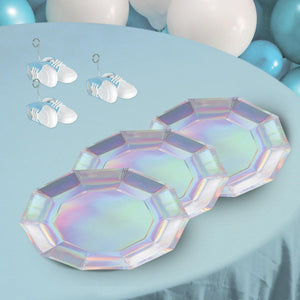 Iridescent Decagon Plates (Pack of 96)