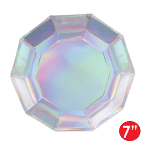 Iridescent Decagon Plates (Pack of 96)