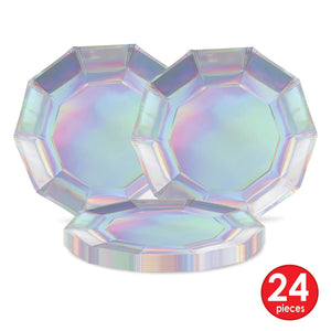 Iridescent Decagon Plates (Pack of 96)