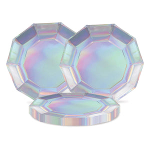 Iridescent Decagon Plates (Pack of 96)