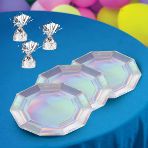 Iridescent Decagon Plates (Pack of 96)