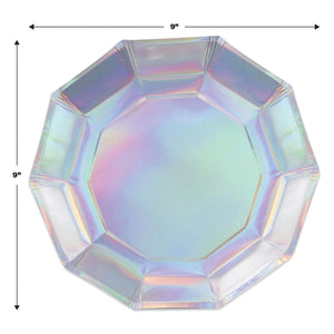 Iridescent Decagon Plates (Pack of 96)