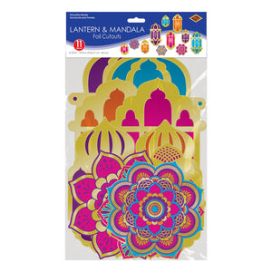 Bulk Foil Lantern & Mandala Cutouts (Case of 132) by Beistle