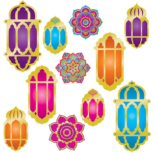 Foil Lantern/Mandala Party Cutouts - Bulk/132 Cutouts