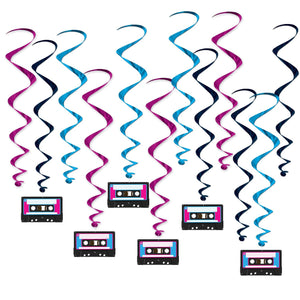 Cassette Tape Party Whirls - Bulk 72 Pack