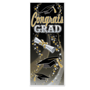 Congrats Grad Graduation Party Door Cover - Bulk 12 Pack