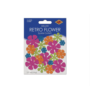 Bulk Retro Flower Deluxe Sparkle Confetti (12 Packages) by Beistle