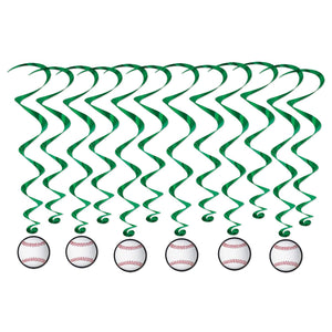 Baseball Party Whirls - Bulk 72 Pack