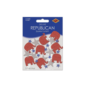 Bulk Republican Deluxe Sparkle Confetti (Case of 12 packages) by Beistle