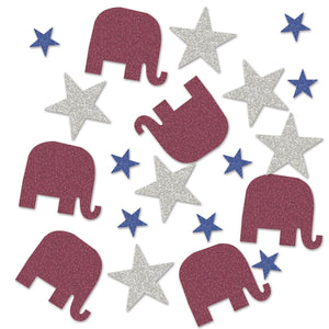 Republican Deluxe Sparkle Party Confetti (0.5 Oz/Pkg) - Bulk/12 Packs