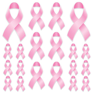 Pink Ribbon Party Cutouts - Bulk 240 Pack