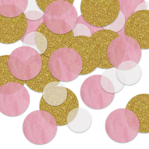 Dot Deluxe Sparkle Party Gold/Pink/White Confetti (0.5 Oz/Pkg) - Bulk/12 Packs