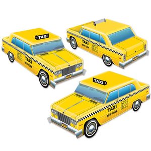 3-D Taxi Cab Party Centerpieces - Bulk 36 Pack