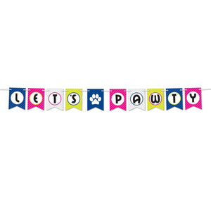 Let's Pawty Party Streamer - Bulk 12 Pack