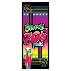 70's Groovy Party Door Cover - Bulk 12 Pack