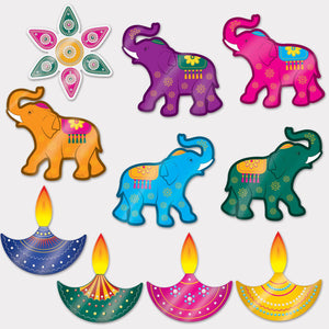 Foil Diwali Cutouts - Bulk 120 Pack