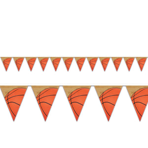 Basketball Party Pennant Banner - Bulk 12 Pack