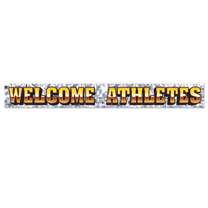 Metallic Welcome Athletes Party Fringe Banner - Bulk 12 Pack