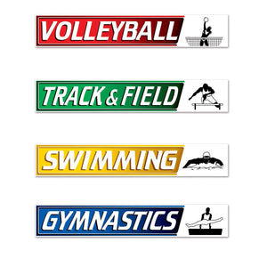 Summer Sports Party Street Sign Cutouts - Bulk 48 Pack