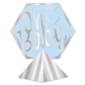 3-D Foil Oh Baby Centerpiece - Boy - Bulk 12 Pack