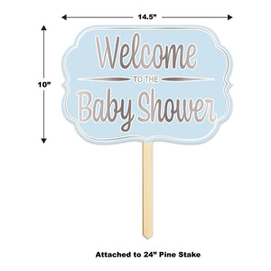 Bulk Foil Welcome To The Baby Shower Yard Sign (Case of 6) by Beistle