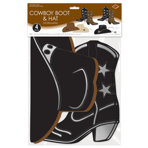 Bulk Foil Cowboy Hat & Boot Silhouettes (Case of 48) by Beistle