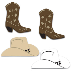 Bulk Foil Cowboy Hat & Boot Silhouettes (Case of 48) by Beistle