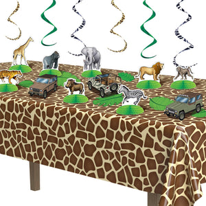 Bulk Giraffe Print Tablecover (Case of 12) by Beistle