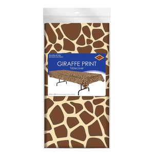 Bulk Giraffe Print Tablecover (Case of 12) by Beistle