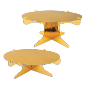 Metallic Party Cake Stands - Gold - Bulk 24 Pack