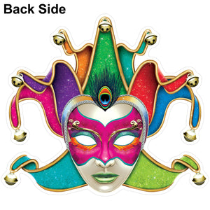 Bulk Foil Mardi Gras Mask Cutouts (Case of 48) by Beistle