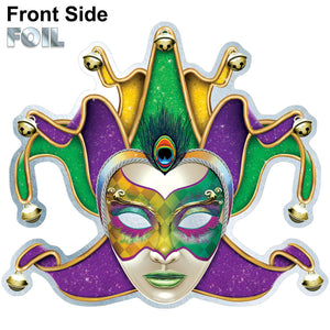 Bulk Foil Mardi Gras Mask Cutouts (Case of 48) by Beistle