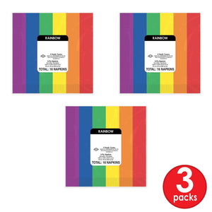 Bulk Rainbow Beverage Napkins (12 Pkgs Per Case) by Beistle