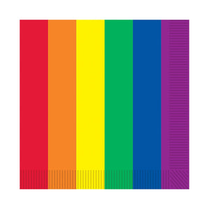 Rainbow Beverage Party Napkins - Bulk 12 Pack