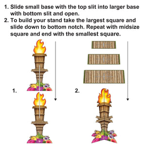 Bulk Tiki Torch Cupcake Stand (Case of 12) by Beistle