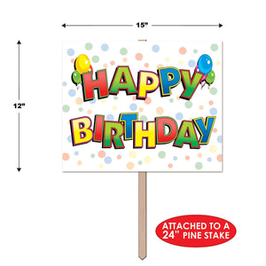 Balloon Happy Birthday Party Yard Sign