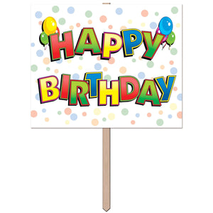 Balloon Happy Birthday Party Yard Sign - Bulk 6 Pack