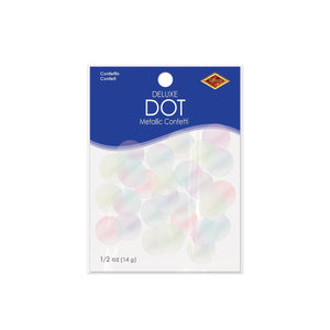 Bulk Metallic Deluxe Dot Confetti - opalescent (12 Packages) by Beistle