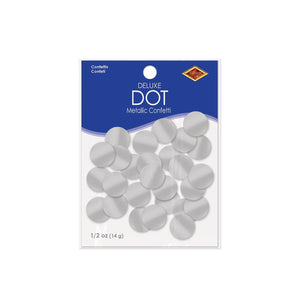 Bulk Metallic Deluxe Dot Confetti - silver (12 Packages) by Beistle