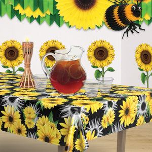 Bulk Sunflower Tablecover (Case of 12) by Beistle