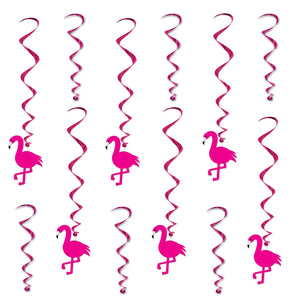 Luau Party Flamingo Whirls - Bulk 72 Pack