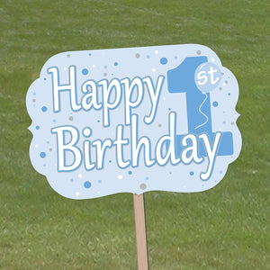 Bulk 1st Birthday Yard Sign - Blue (Case of 6) by Beistle