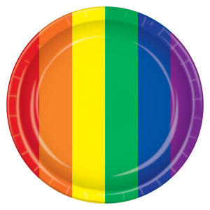 Rainbow Paper Plates 9 inch - Bulk 96 Pack