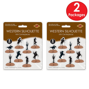 Bulk Western Silhouette Mini Centerpieces (Case of 96) by Beistle